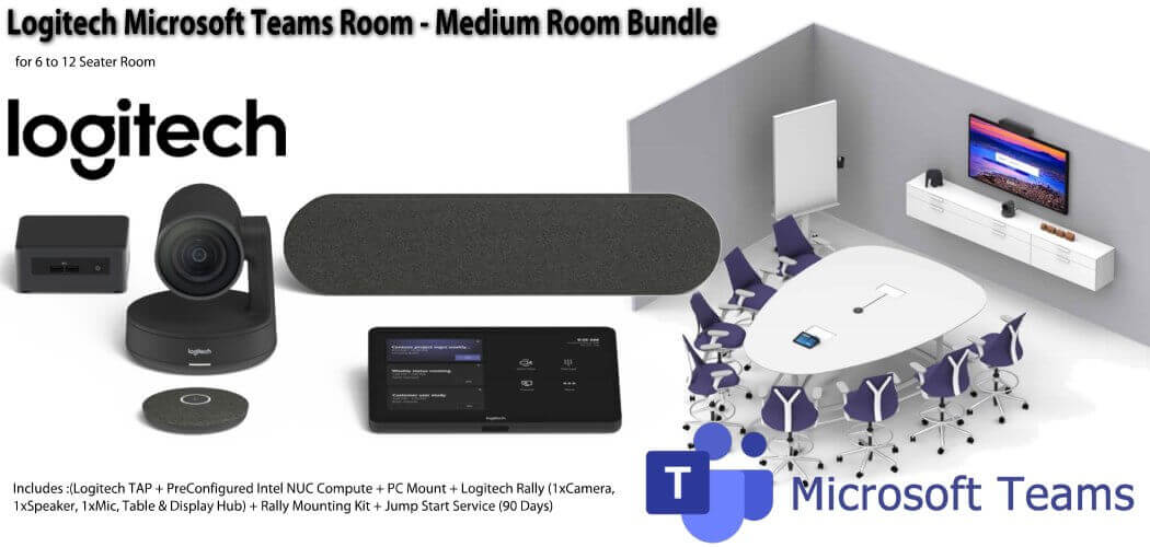 Logitech Tap Microsoft Teams Medium Room Video Conferencing Bundle.